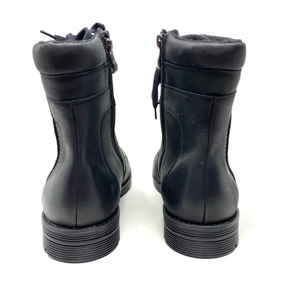 V Italia Men’s Black Leather Lace Up Moto Boots style 205 main image 8